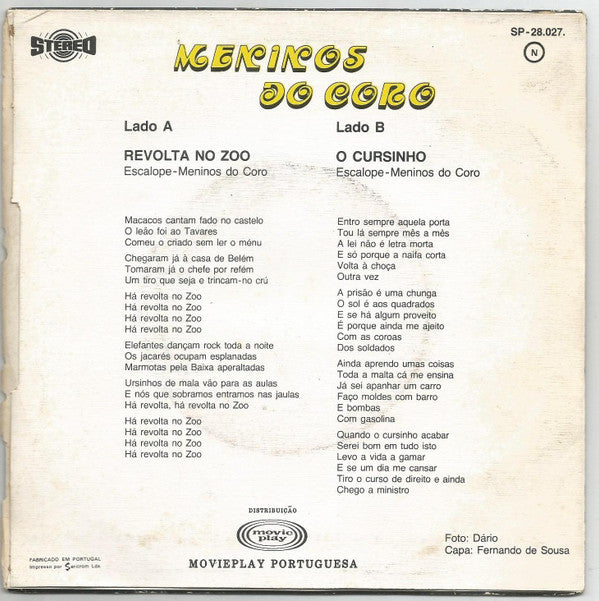 Meninos Do Coro -Revolta No Zoo / O Cursinho