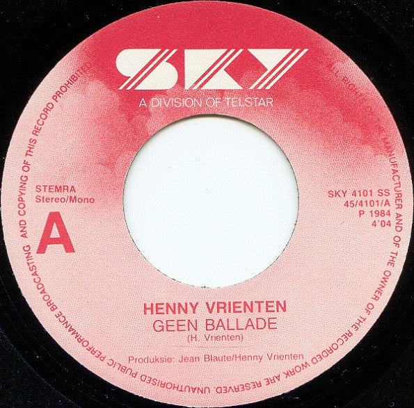 Henny Vrienten -Geen Ballade