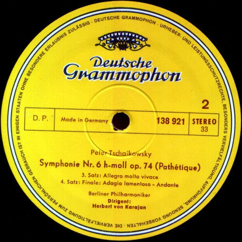 Peter Tschaikowksy* - Berliner Philharmoniker · Herbert von Karajan -Symphonie Nr.6 h-moll »Pathétique«