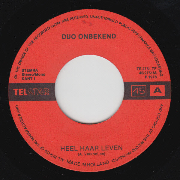 Duo Onbekend -Heel Haar Leven