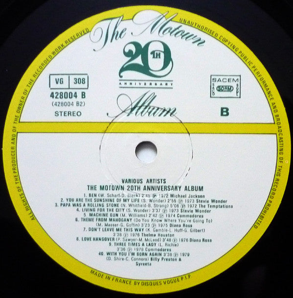 Various - The Motown 20th Anniversary Album