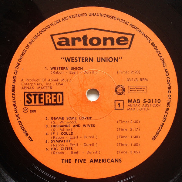 The Five Americans -Western Union / Sound Of Love