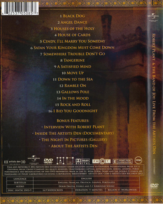 Robert Plant &  The Band Of Joy* -Live From The Artists Den