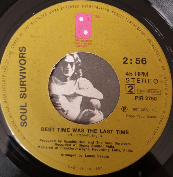 Soul Survivors - City Of Brotherly Love / Best Time Was The Last Time