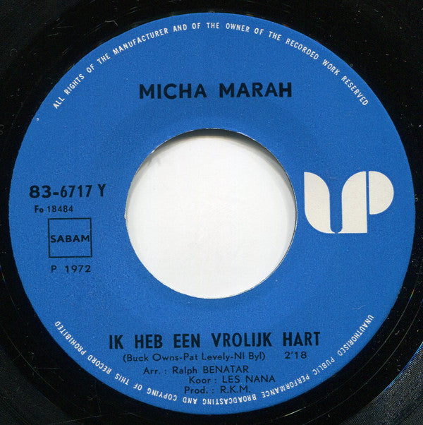 Micha Marah -Kersen Zonder Stenen / Ik Heb Een Vrolijk Hart