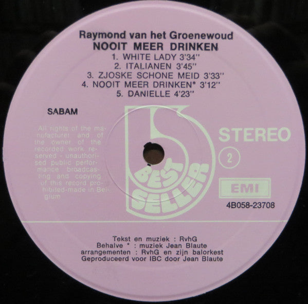 Raymond van het Groenewoud -Nooit Meer Drinken