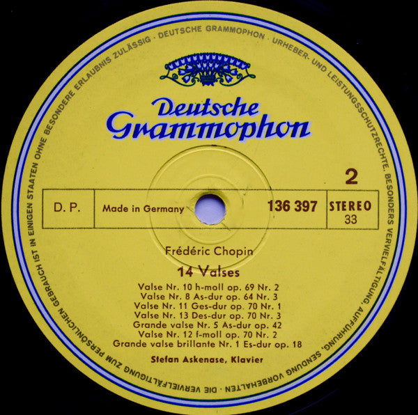 Chopin* — Stefan Askenase - 14 Valses