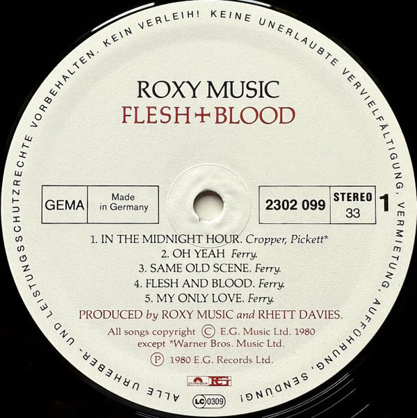 Roxy Music -Flesh + Blood