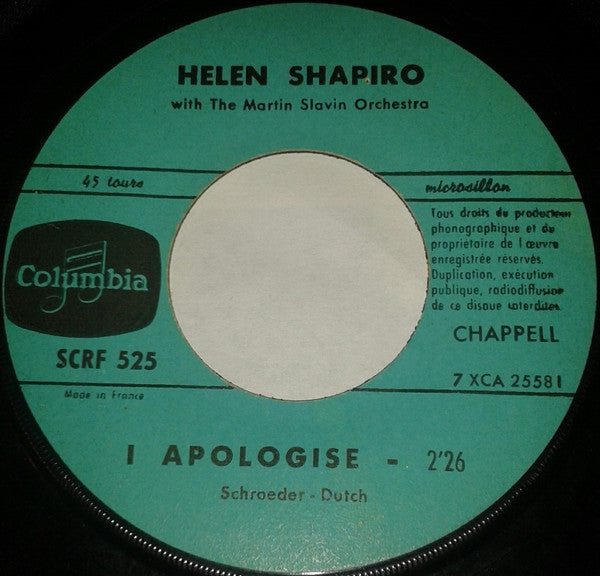 Helen Shapiro -Tell Me What He Said / I Apologise