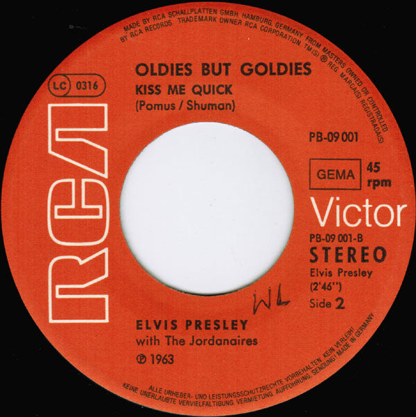 Elvis Presley -Wooden Heart / Kiss Me Quick