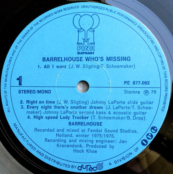 Barrelhouse -Who's Missing