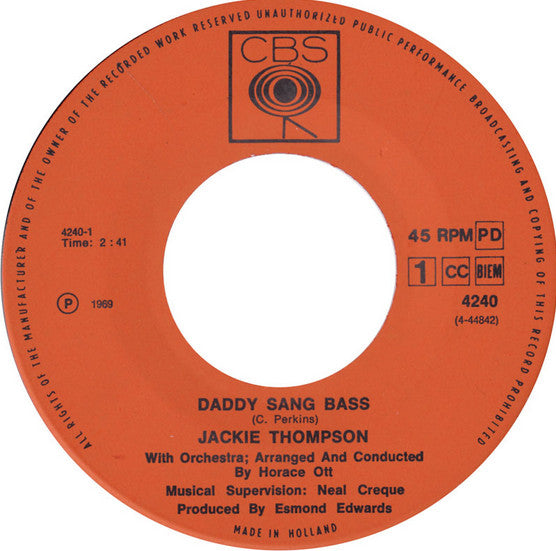 Jackie Thompson -Daddy Sang Bass