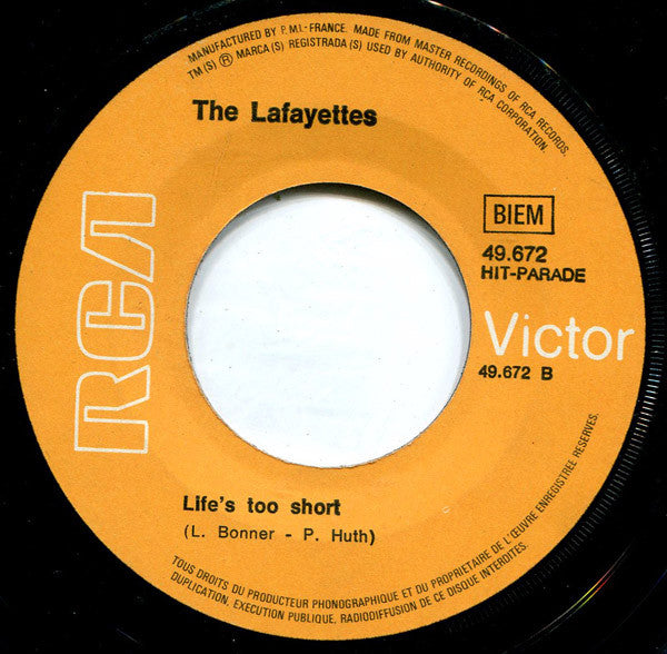 The Lafayettes -Nobody But You / Life's Too Short