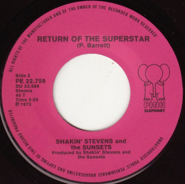 Shakin' Stevens And The Sunsets -Honey Honey