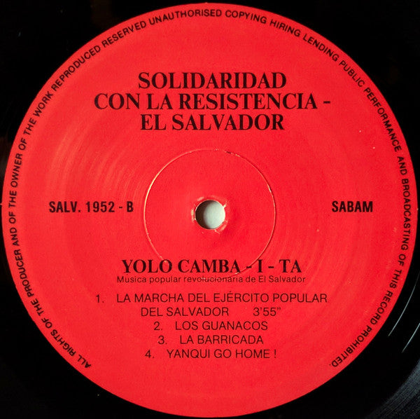 Yolocamba I-Ta* -Canta Su Solidaridad Con El Pueblo De El Salvador