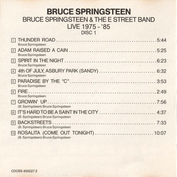 Bruce Springsteen & The E-Street Band -Live/1975-85