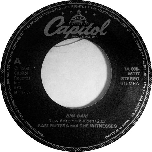 Sam Butera And The Witnesses -Bim Bam / Twinkle In Your Eye