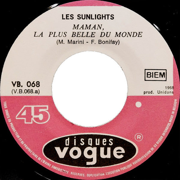 Les Sunlights -Maman, La Plus Belle Du Monde / Comme Un P'tit Coqu'licot