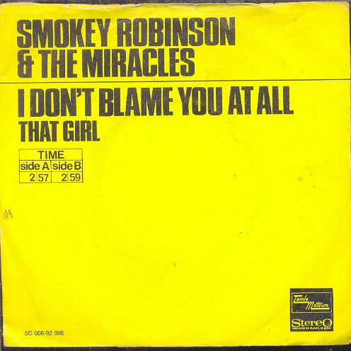 Smokey Robinson & The Miracles* -I Don't Blame You At All