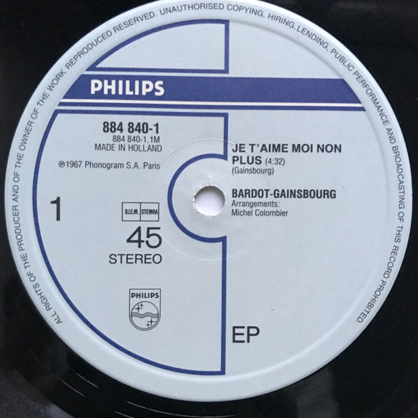 Brigitte Bardot & Serge Gainsbourg -Je T'aime Moi Non Plus