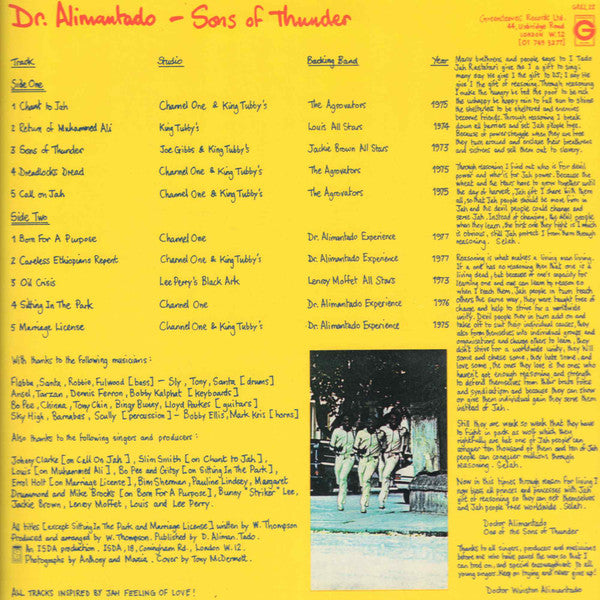 Dr. Alimantado - Sons Of Thunder