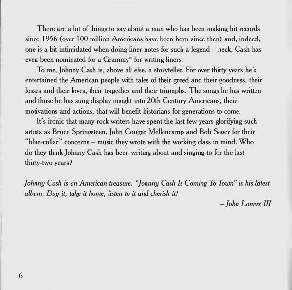 Johnny Cash -Johnny Cash Is Coming To Town / Boom Chicka Boom