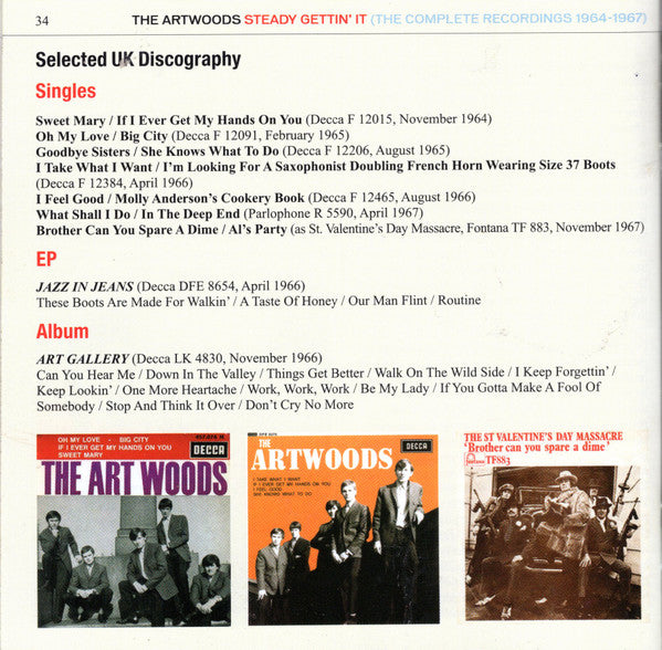 The Artwoods -Steady Gettin' It (The Complete Recordings 1964-67)