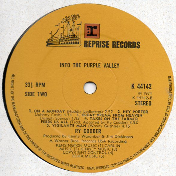 Ry Cooder -Into The Purple Valley