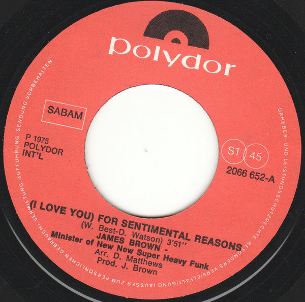 James Brown - (I Love You) For Sentimental Reasons