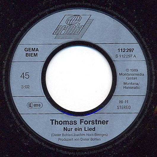 Thomas Forstner -Nur Ein Lied
