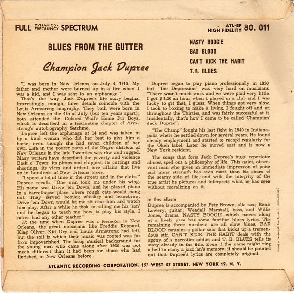 Champion Jack Dupree - Blues From The Gutter