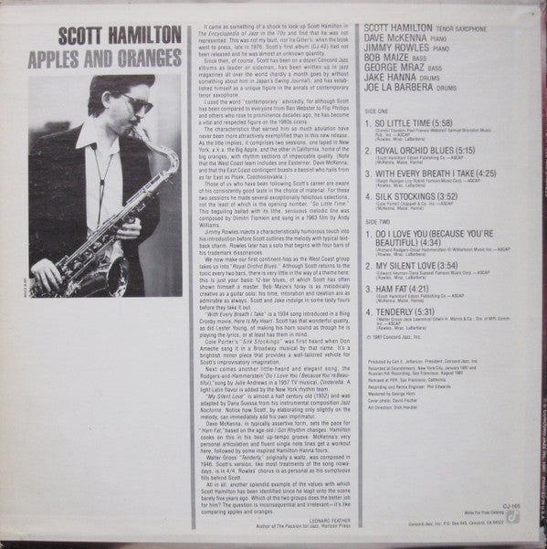 Scott Hamilton - Apples And Oranges