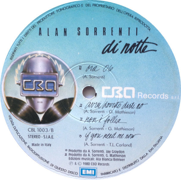 Alan Sorrenti -Di Notte