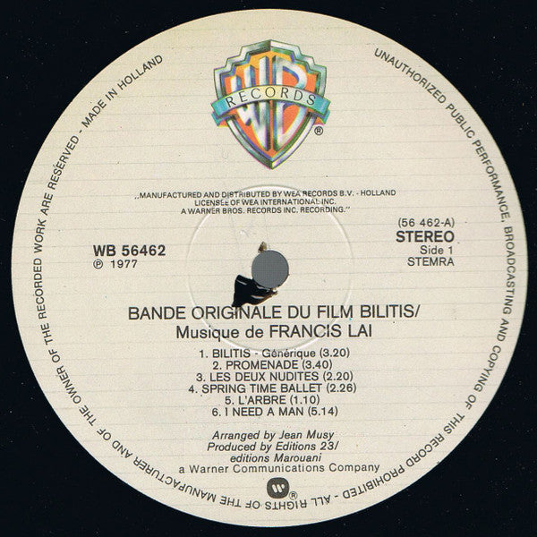 Francis Lai -Bilitis (Bande Originale Du Film)