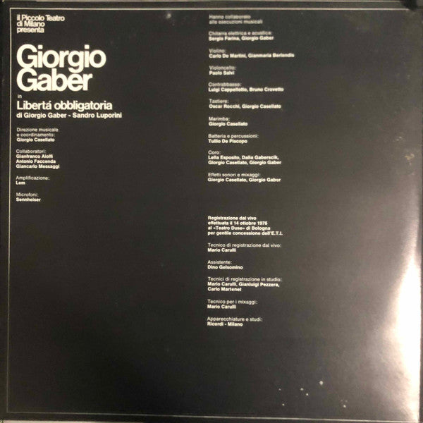 Giorgio Gaber -Libertà Obbligatoria