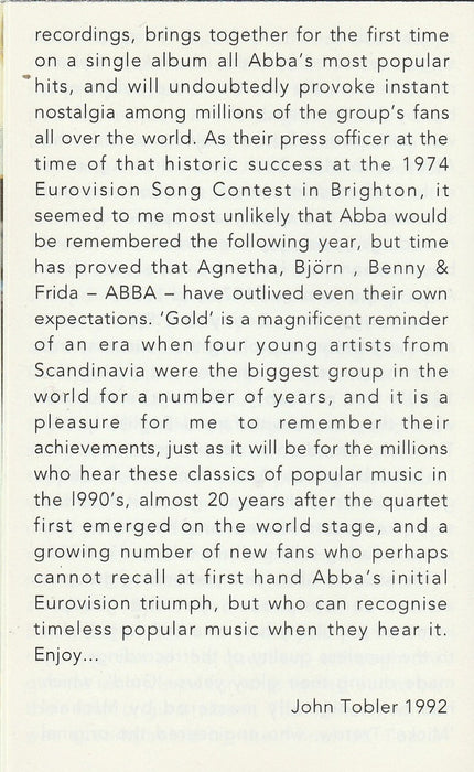 ABBA -Gold (Greatest Hits)