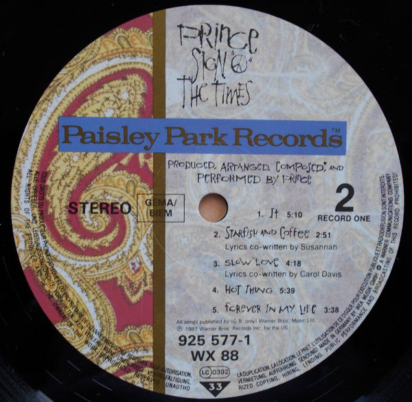 Prince -Sign "O" The Times