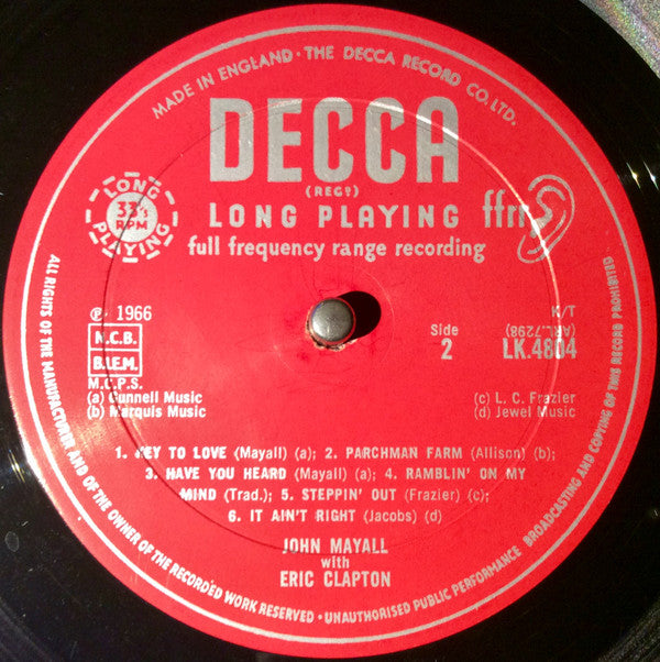 John Mayall With Eric Clapton -Blues Breakers