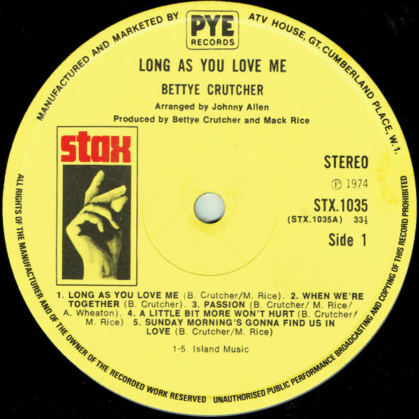 Bettye Crutcher -Long As You Love Me (I'll Be Alright)