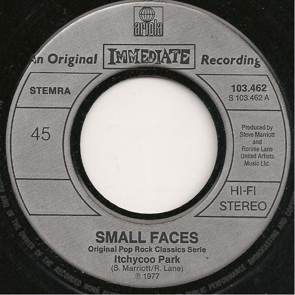 Small Faces -Itchycoo Park / Tin Soldier