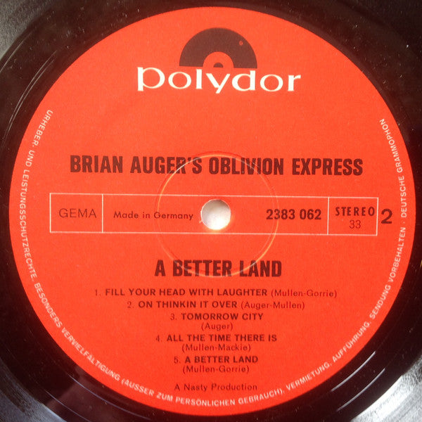 Brian Auger's Oblivion Express -A Better Land