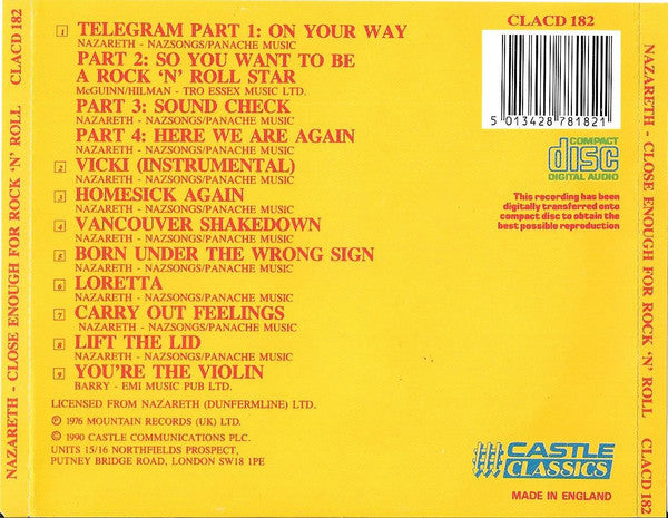 Nazareth (2) - Close Enough For Rock 'N' Roll