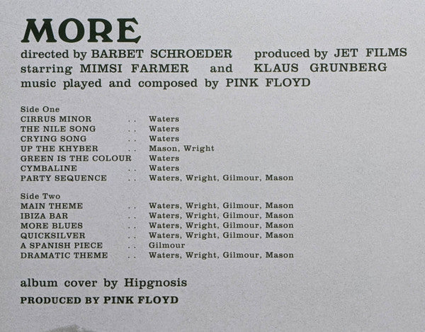 Pink Floyd - Soundtrack From The Film "More"