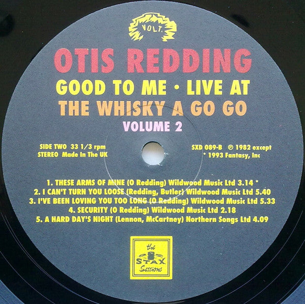 Otis Redding -Good To Me - Live At The Whisky A Go Go - Volume 2