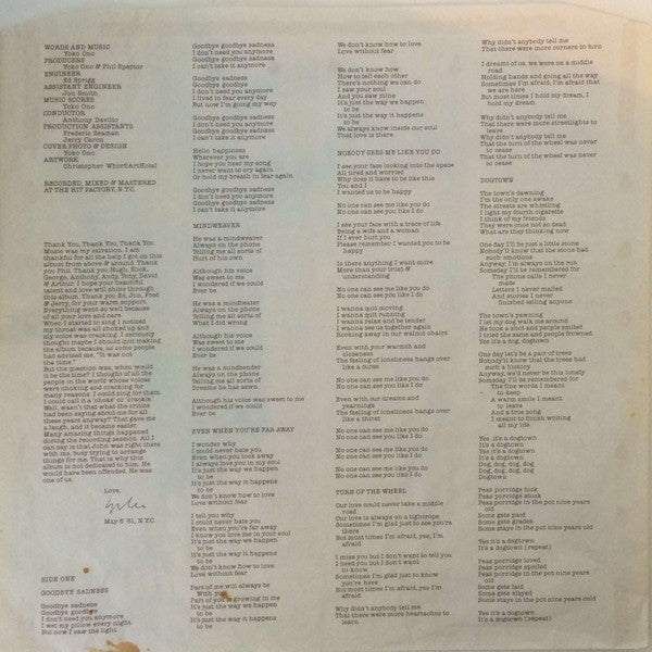 Yoko Ono -Season Of Glass