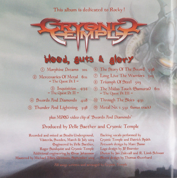 Cryonic Temple -Blood, Guts & Glory