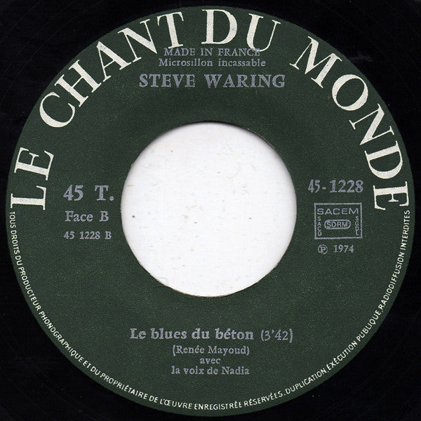Steve Waring -Petit Bleu Et Petit Jaune / Le Blues Du Béton