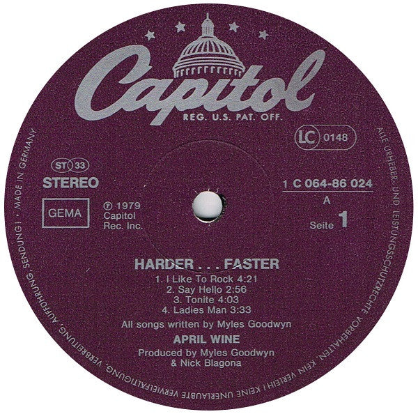April Wine - Harder.....Faster