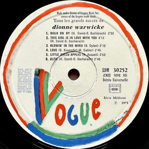 Dionne Warwicke* -Les Grands Succes De Dionne Warwicke