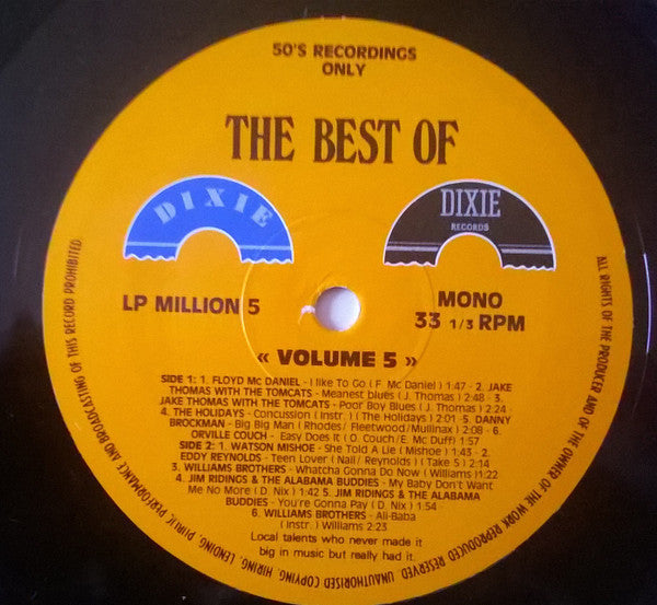 Various -  The Best Of Dixie - Super Rare Rock-A-Billy Recordings Vol. 5